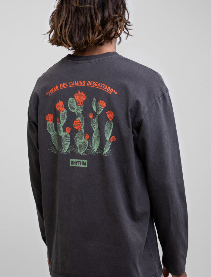 Polera Hombre Cactus LS Pocket Vintage Black