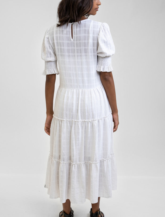 Vestido Chloe Tiered Midi White