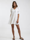 Vestido Chloe Tiered Mini Dress White