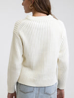 Sweater Mujer Classic Cable Knit Vintage White