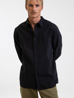 Camisa Hombre con Bolsillo Classic Linen LS Vintage Black