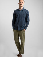 Camisa Hombre con Bolsillo Classic Linen LS Worn Navy