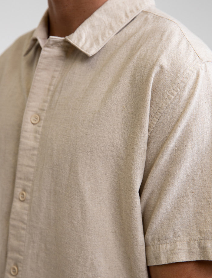 Camisa Hombre Classic Linen SS Sand