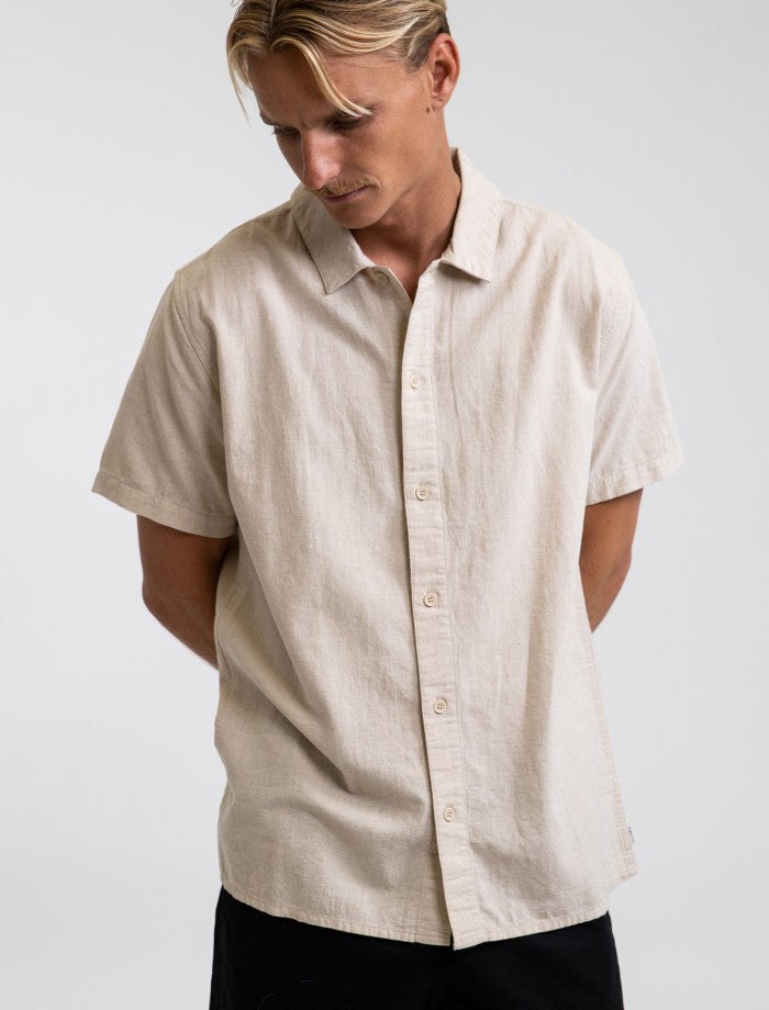 Camisa Hombre Classic Linen SS Sand