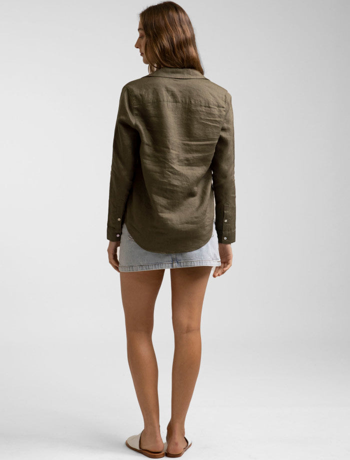 Blusa Mujer Classic Long Sleeve Olive