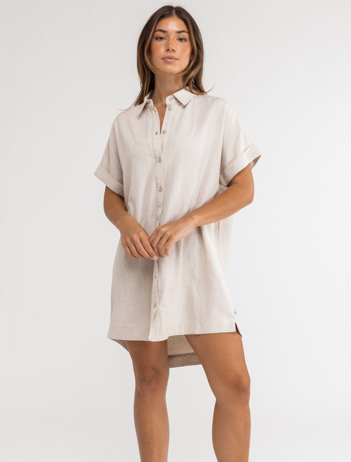 Vestido Mujer Classic Shirt Dress - Oat