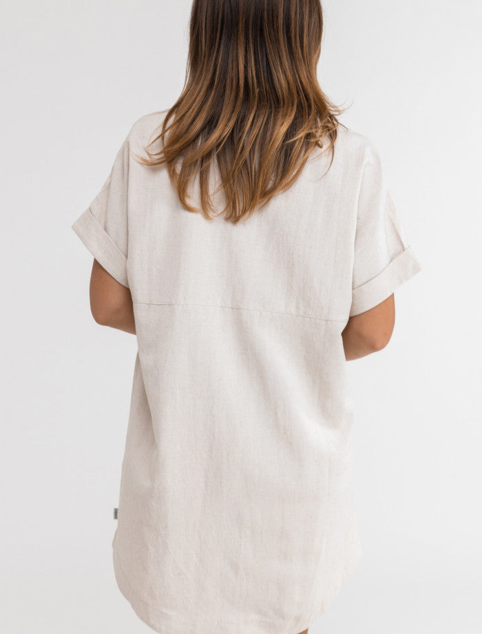 Vestido Mujer Classic Shirt Dress - Oat