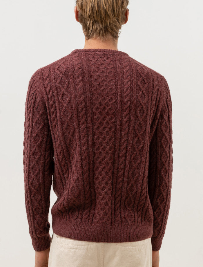 Sweater Hombre Mohair Fishermans Mulberry