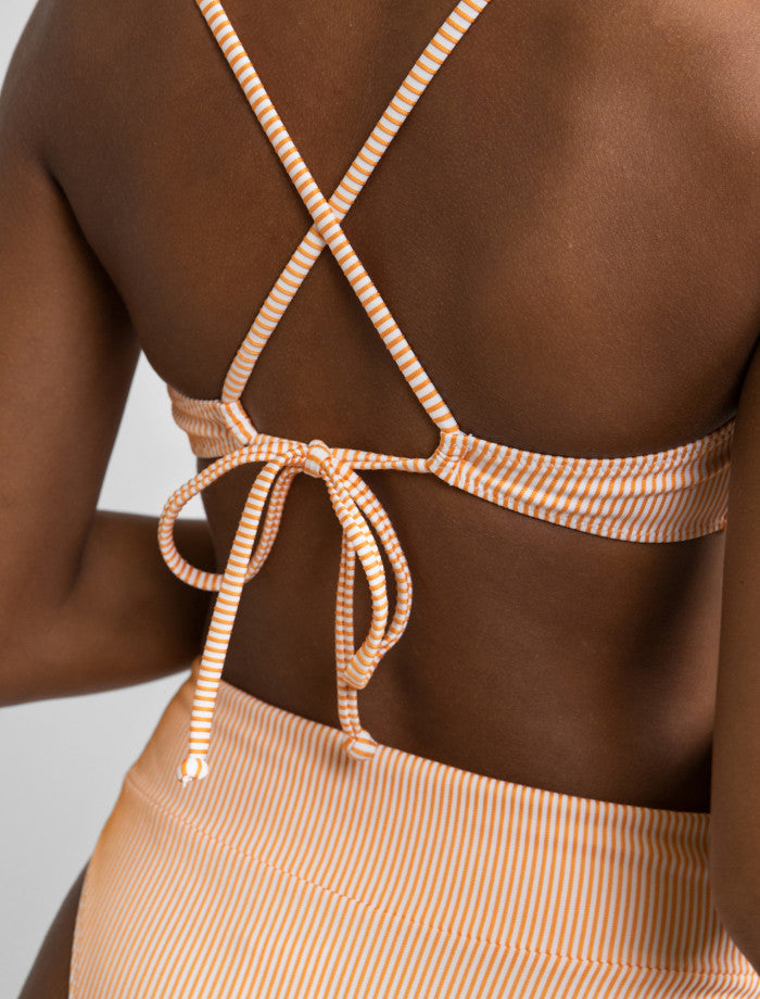 Bikini Noumea Cross Back Crop Top Peach