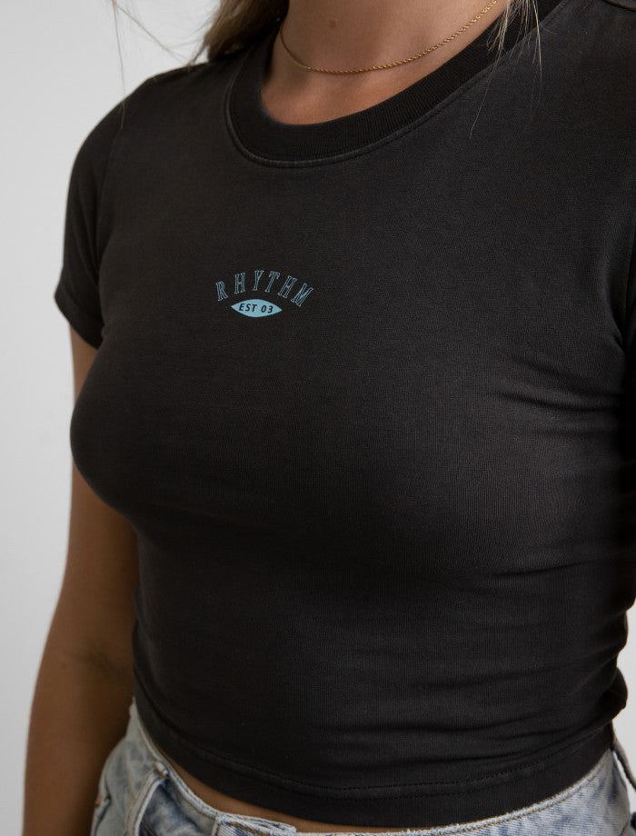 Polera Mujer Baby Tee Vintage Black